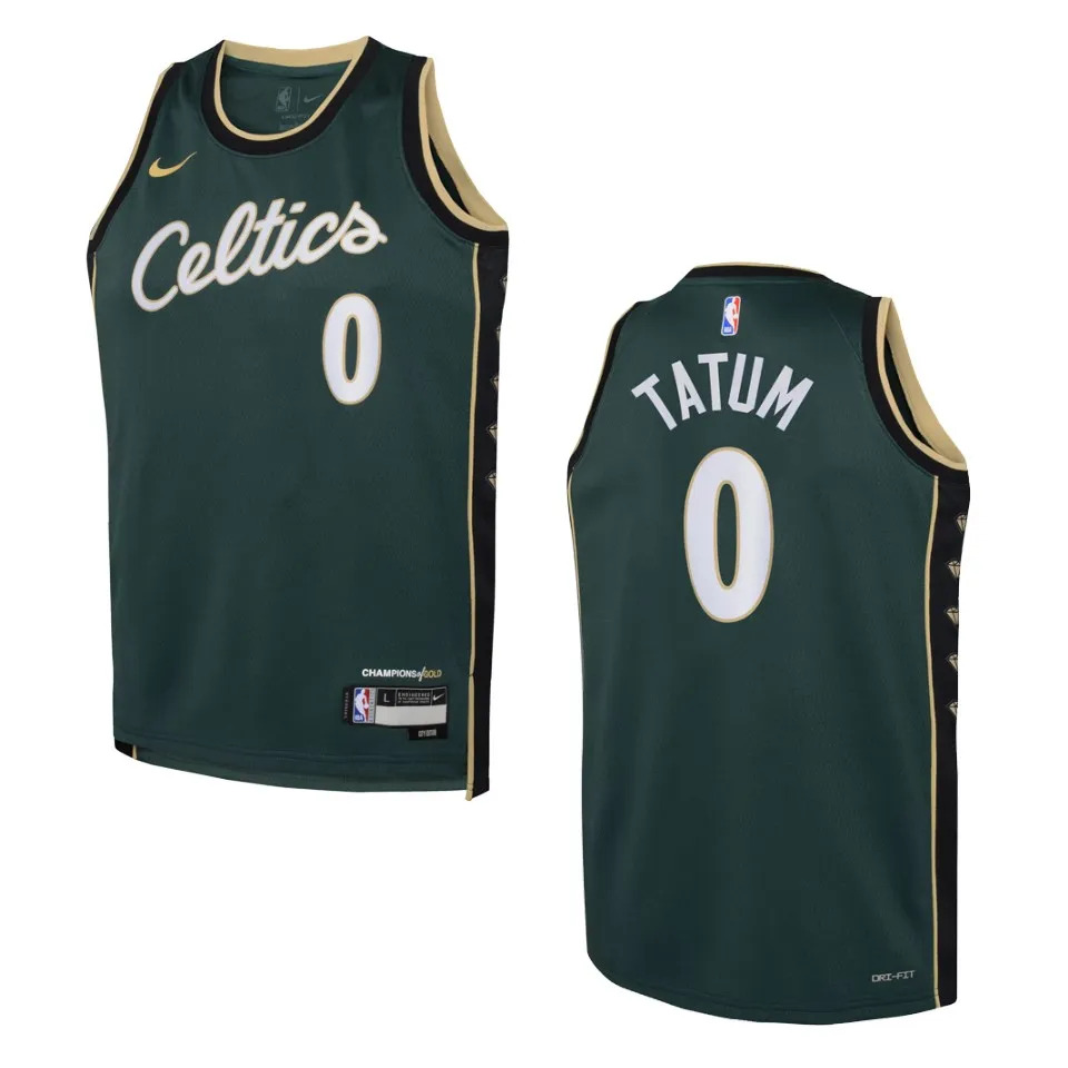 Youth Boston Celtics Jayson Tatum #0 City Edition 2022-23 Green Jersey 2401MHFL